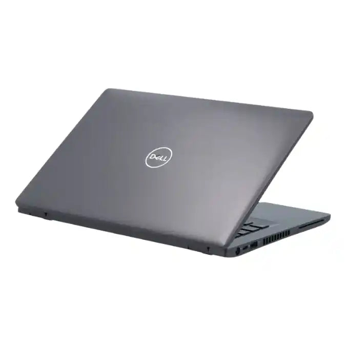 Gray Dell laptop on a white background
