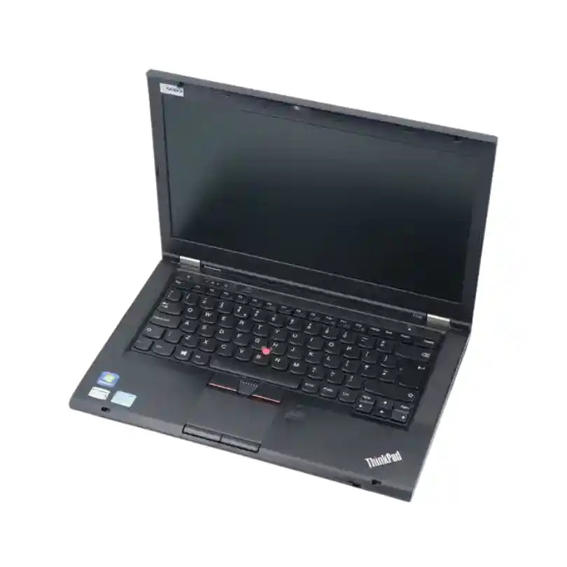 Black ThinkPad laptop on a white background