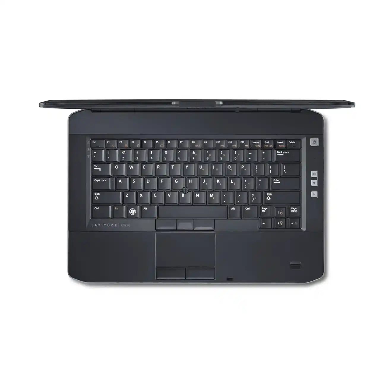 Black laptop on a white background