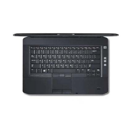 Black laptop on a white background