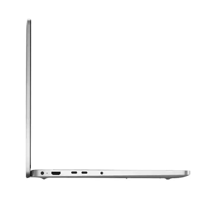 Silver laptop on a white background