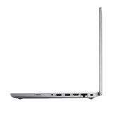 Side view of a silver laptop on a white background