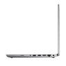 Side view of a silver laptop on a white background