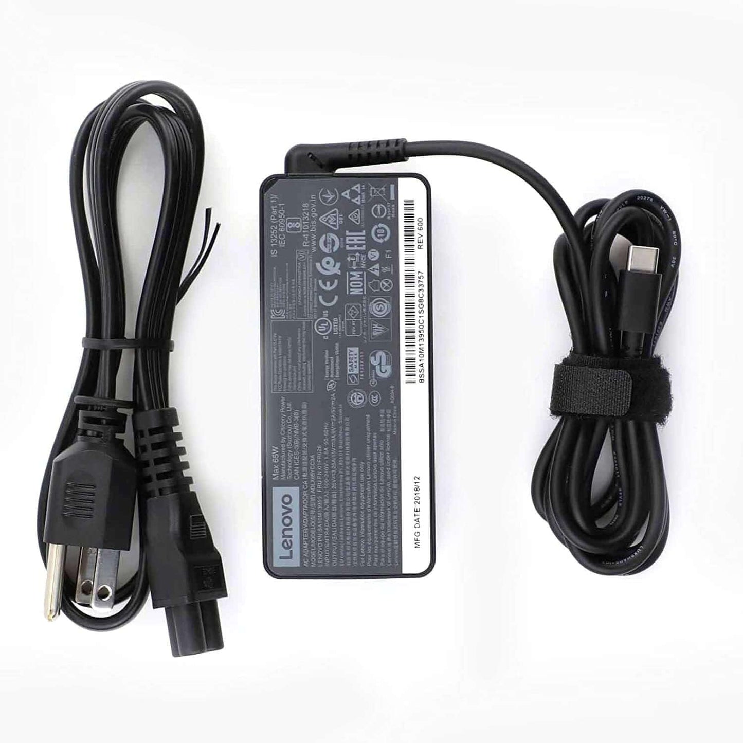 New Lenovo 65W Original Laptop Adapter C type – With Power Cord