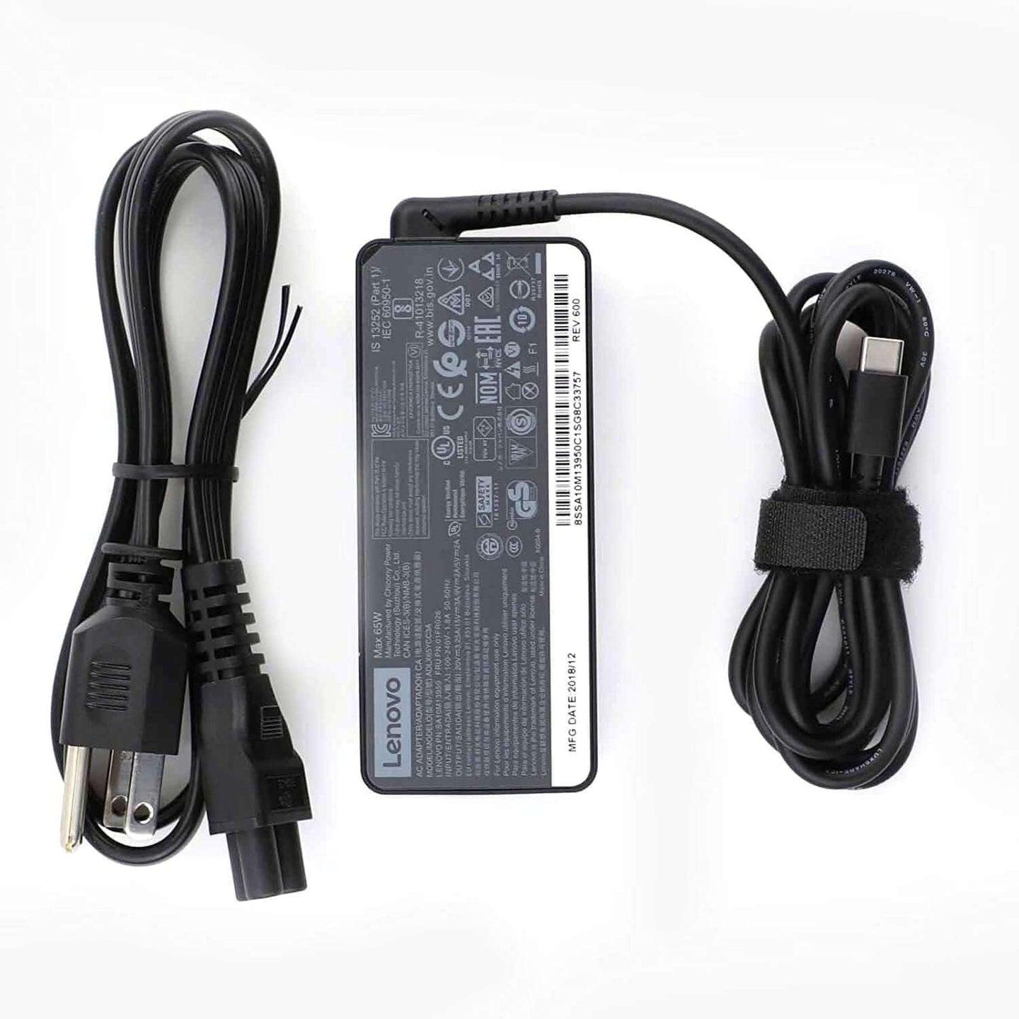 New Lenovo 65W Original Laptop Adapter C type – With Power Cord