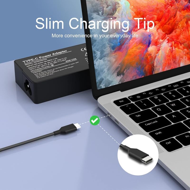 New Lenovo 65W Original Laptop Adapter C type – With Power Cord