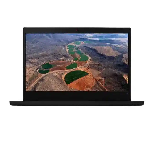 Laptop displaying an aerial view of a golf course on its screen