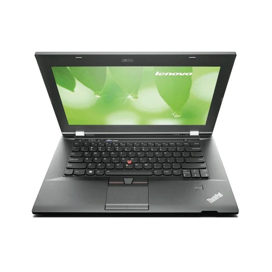 Lenovo laptop with a green leafy background on the screen