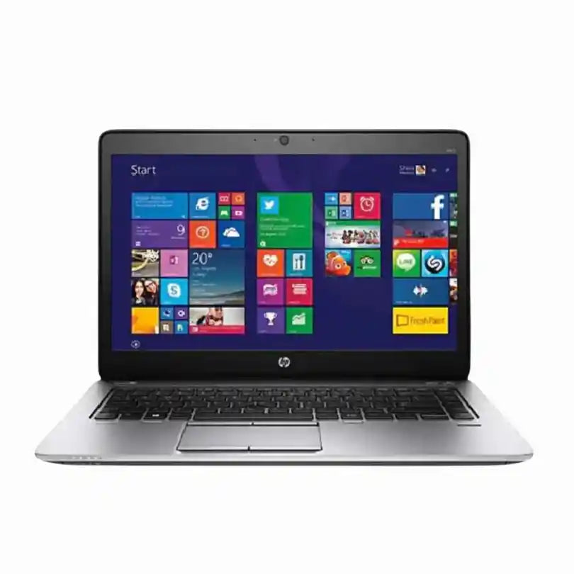 Laptop with a colorful display on a white background