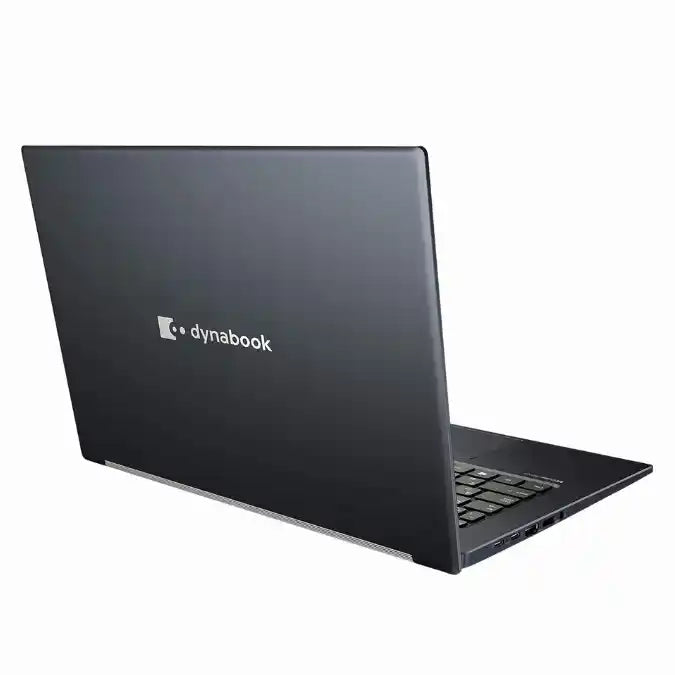 Black Dynabook laptop on a white background