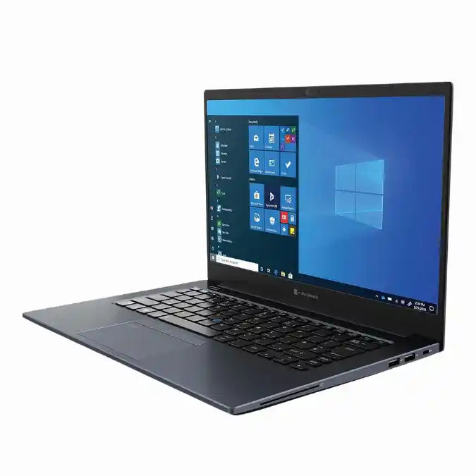 Laptop with Windows operating system on the screen on a white background