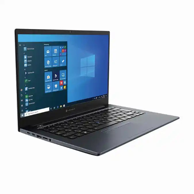 Laptop with Windows operating system on the screen on a white background