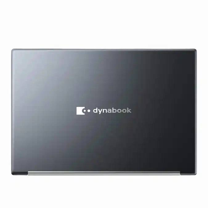 Black Dynabook laptop on a white background