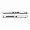 Two views of a silver laptop on a white background