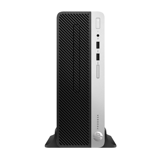 HP ProDesk 400 G5 small form factor desktop computer on a white background