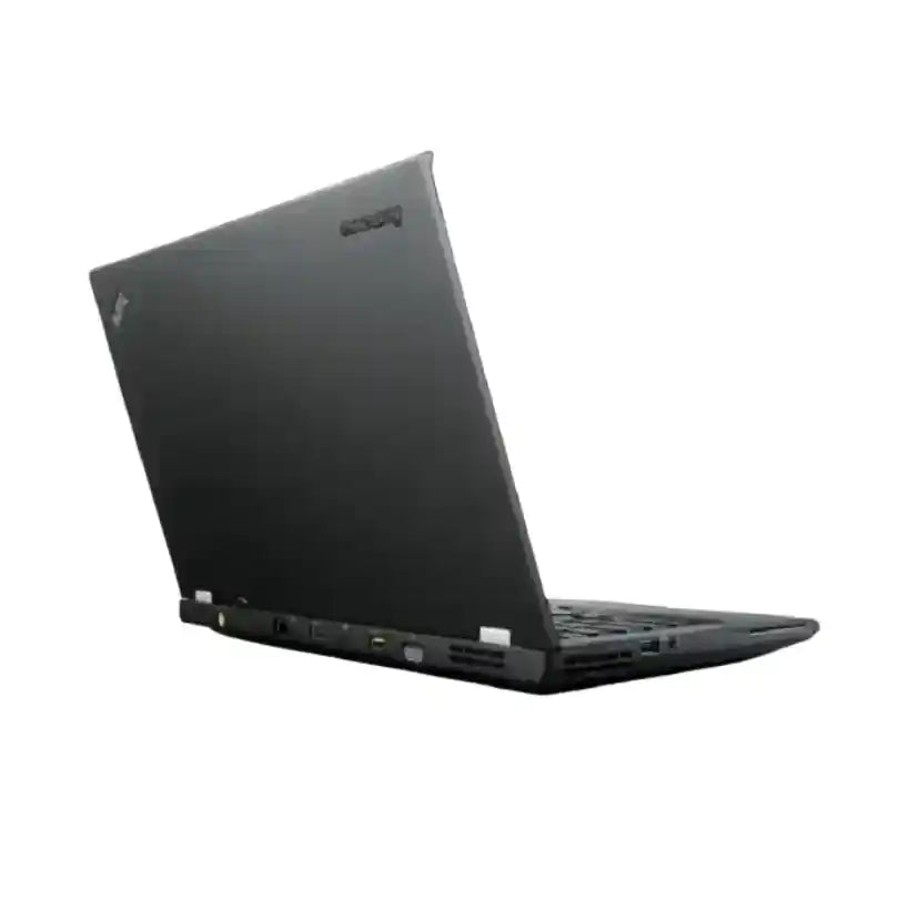 Black laptop on a white background