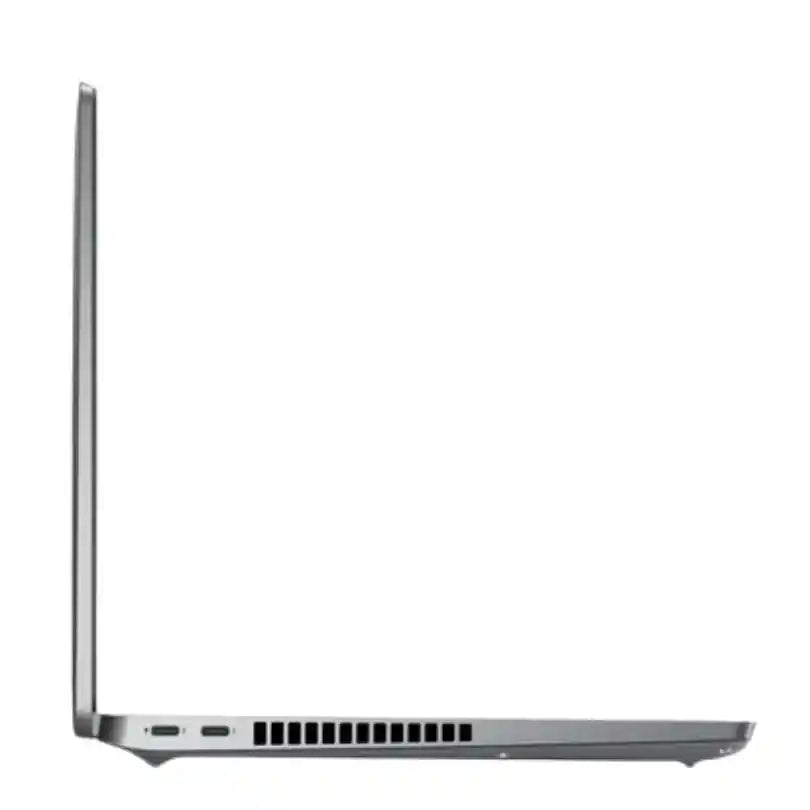 Side view of a laptop on a white background