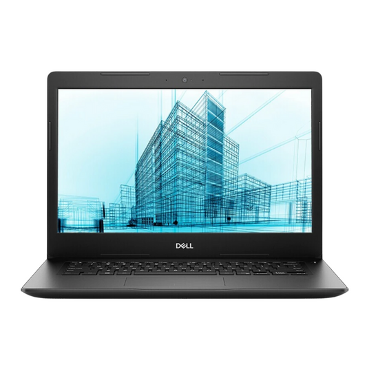 Dell Latitude 3490 laptop Intel core i5 7th gen showing 14-inch display, full keyboard, and touchpad.- Rentopc
