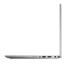 Side view of a silver laptop on a white background