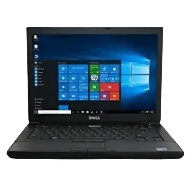 Black Dell laptop with Windows operating system on the screen