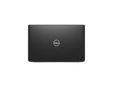 A closed black Dell laptop shown from the top on a plain white background.
