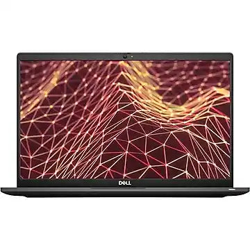 Laptop with a geometric pattern on the screen on a white background