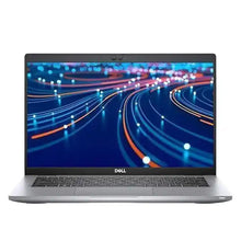 Laptop with a colorful display on a white background