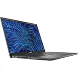 Open Dell laptop shown at a front-right angle, with a slim black design
