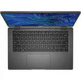 Top-down view of an open laptop with a black keyboard and a wide touchpad
