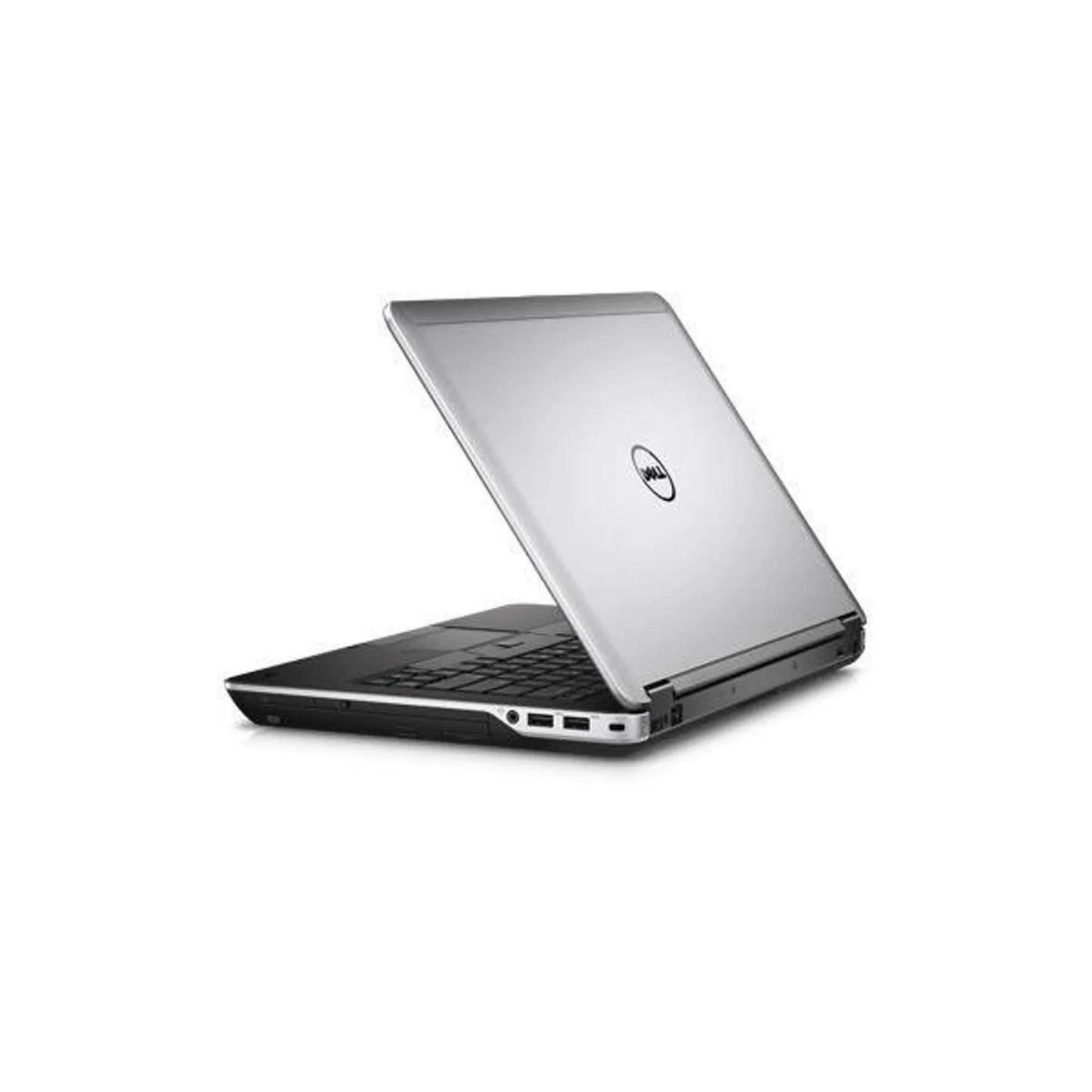 Dell Latitude E6440 Intel Core i5/i7 14-inch laptop rear angle, showing right-side ports including HDMI, USB, and audio jack, rear battery bay, and black keyboard.- Rentopc
