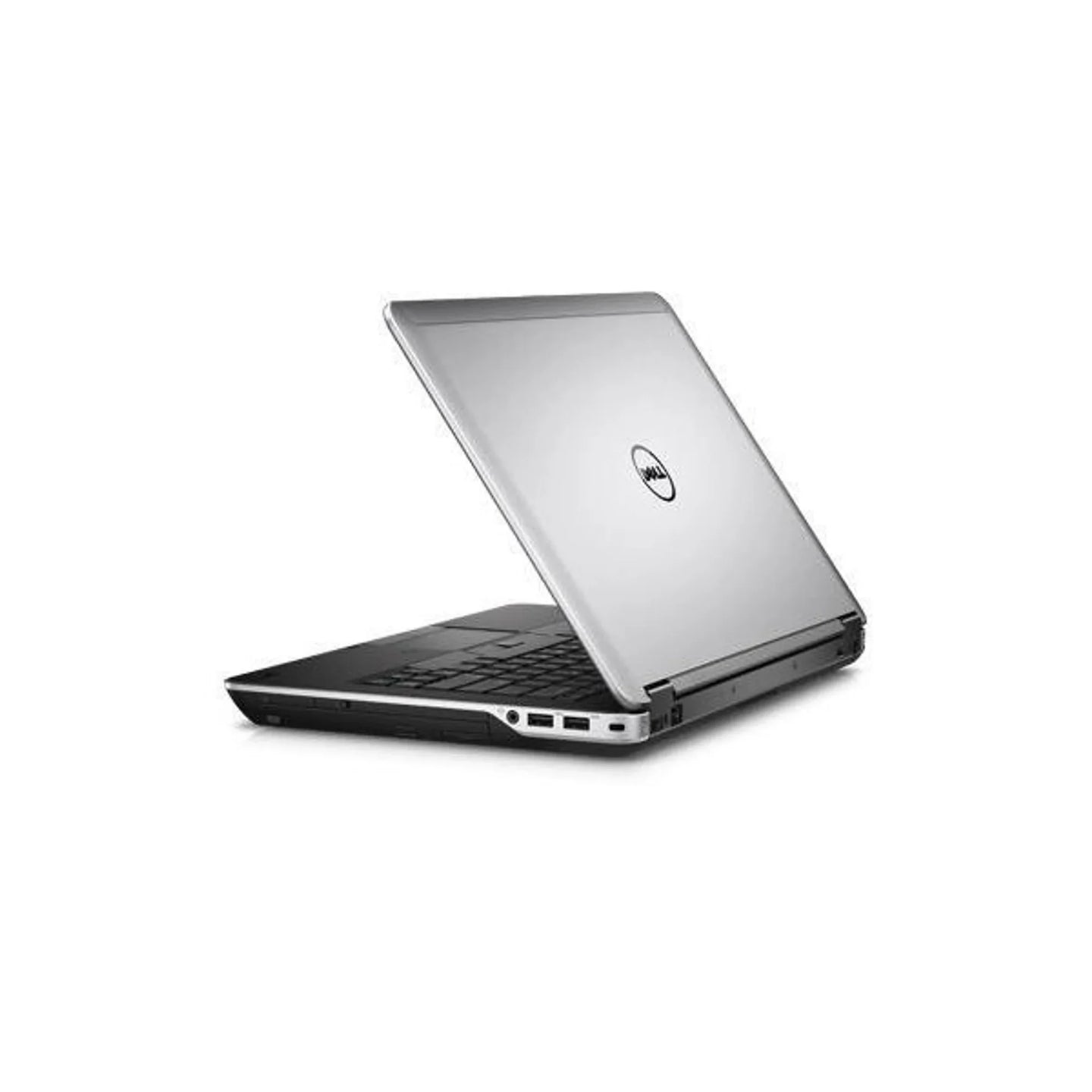 Dell Latitude E6440 Intel Core i5/i7 14-inch laptop rear angle, showing right-side ports including HDMI, USB, and audio jack, rear battery bay, and black keyboard.- Rentopc