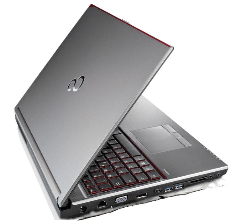 Fujitsu Celsius H770 15.6 inch left side view with USB ports, Ethernet LAN, SD card slot Quadro M2200 graphics.- Rentopc