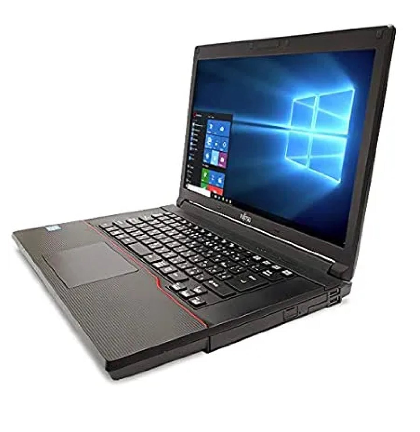 Fujitsu Lifebook A573 right side view showing ports and slim profile with Intel i5-3340M processor.- Rentopc
