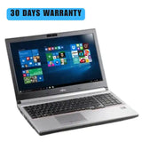 Laptop with a 30-day warranty on a white background