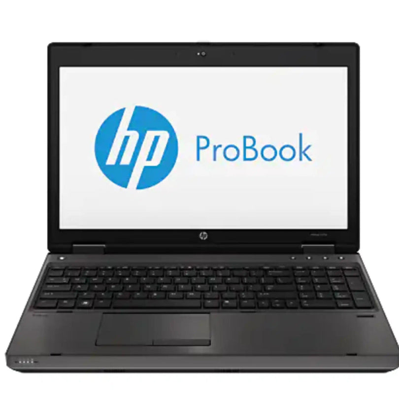 HP ProBook laptop with HP logo on a white background