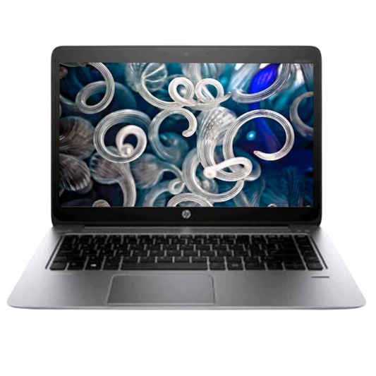 HP EliteBook 1040 G1 14-inch ultrabook with Intel Core i5 processor, lightweight silver design.- Rentopc