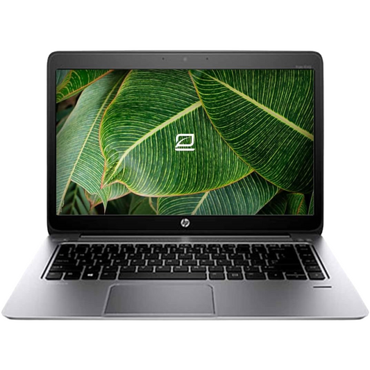 HP EliteBook 1040 G2 14 inch touchscreen laptop with Intel Core i7 5th Gen processor, open angled front view showing slim silver body and keyboard.-Rentopc