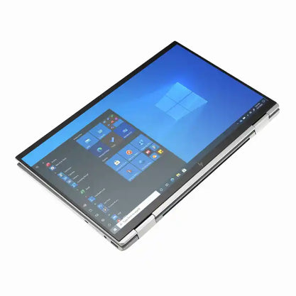 Laptop with a blue screen on a white background