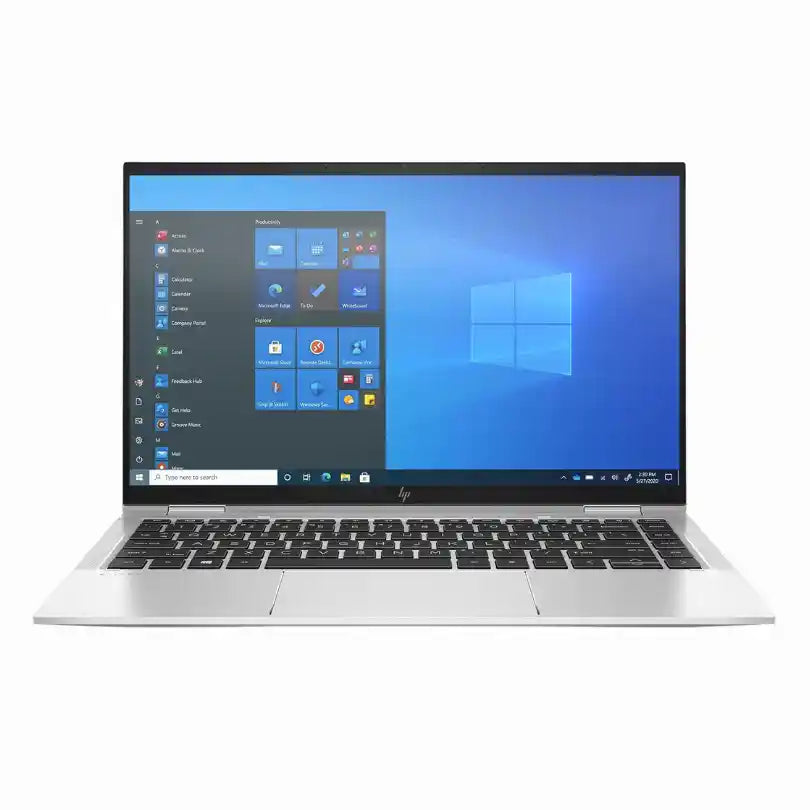 Laptop with Windows operating system on the screen on a white background