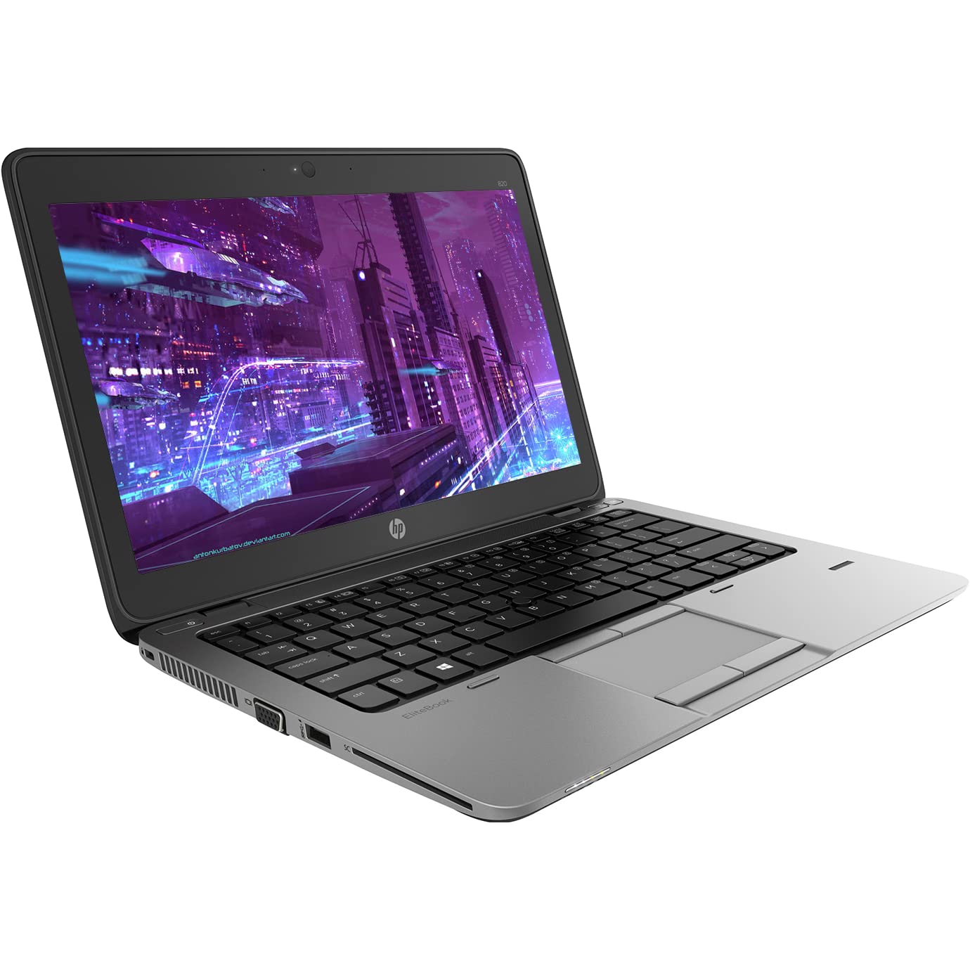 Left side of HP EliteBook 820 G2 Intel Core i5/i7 12.5" laptop showing USB ports, VGA, and Ethernet.-Rentopc