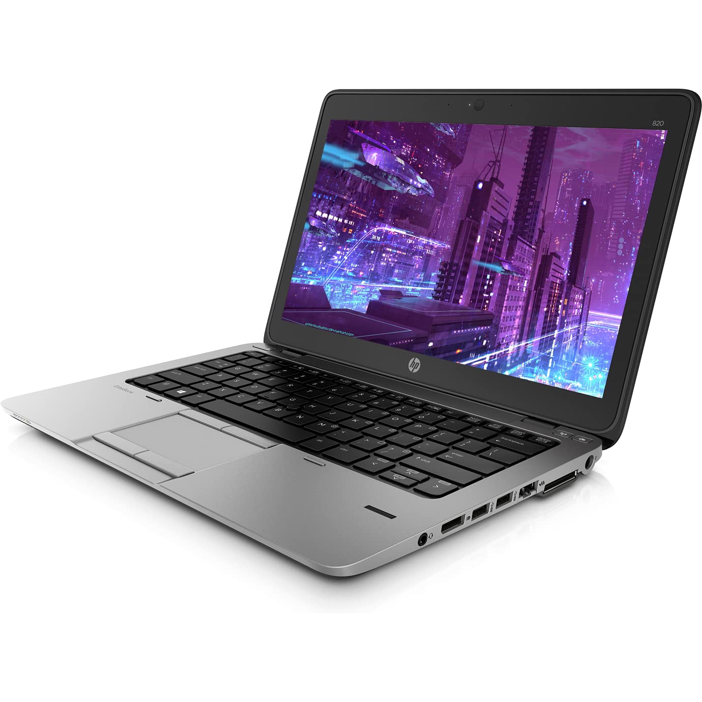 Right side of HP EliteBook 820 G2 Intel Core i5/i7 12.5" laptop featuring USB, DisplayPort, and headphone jack.- Rentopc