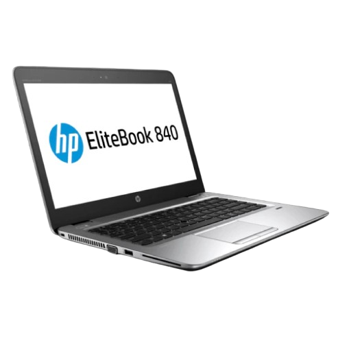 Left side of HP EliteBook 840 G2 showing VGA, USB, smart card reader, and air vent.- Rentopc