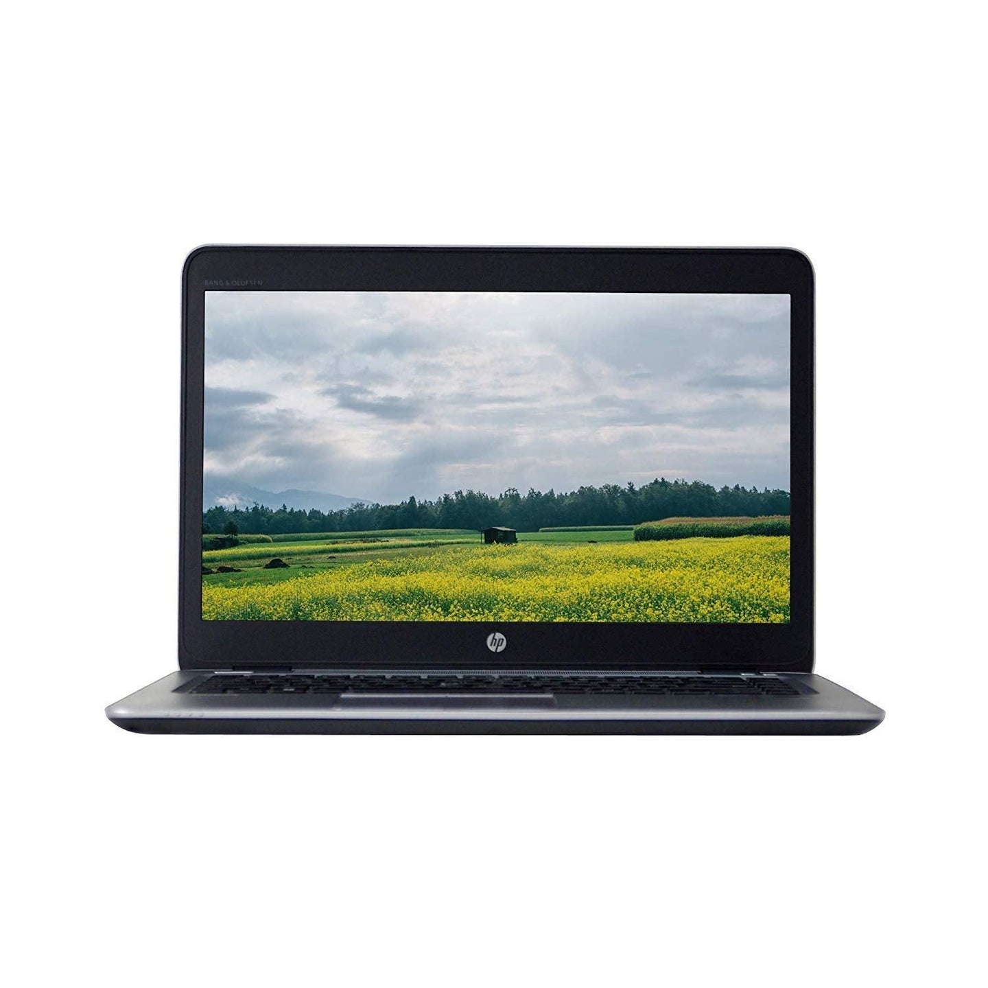 Close-up of 14-inch HD display on HP EliteBook 840 G3 laptop with thin bezels.- Rentopc