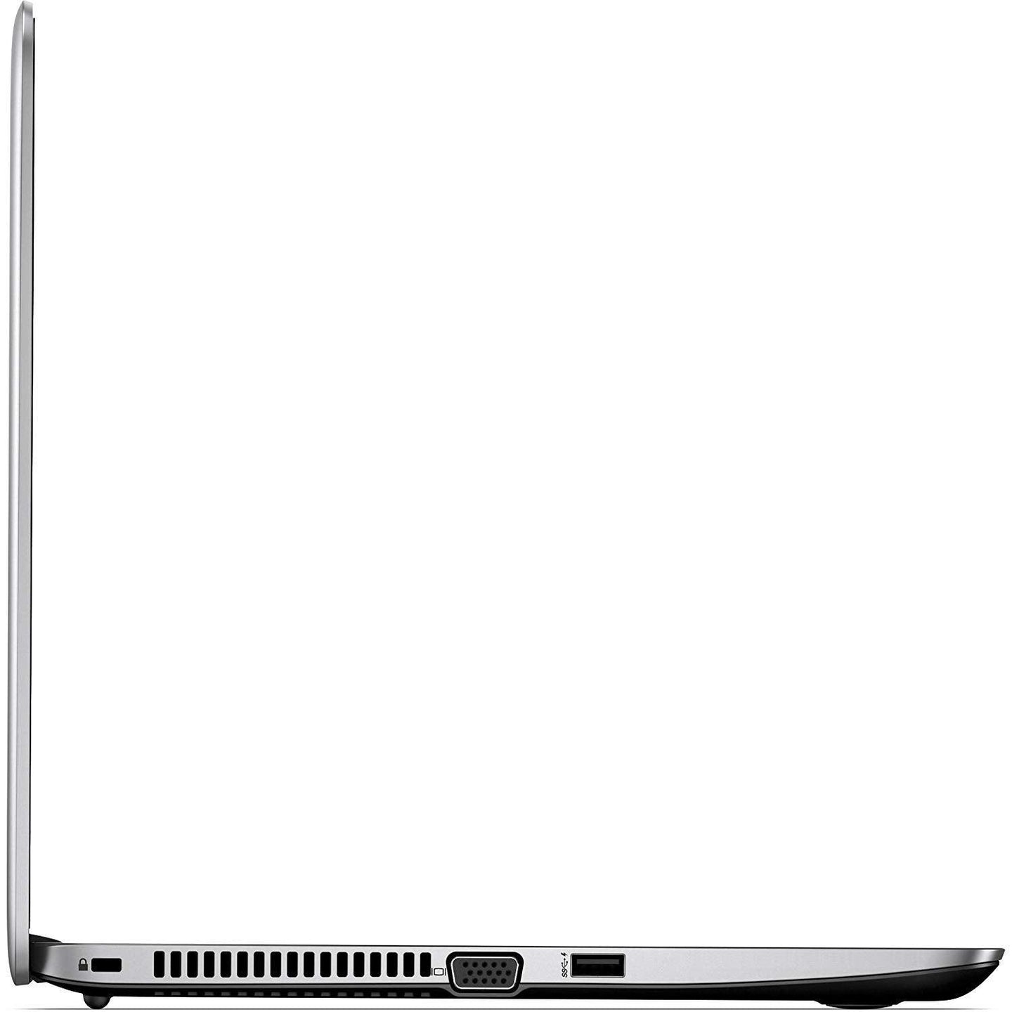 HP EliteBook 840 G3 laptop L-shape left side view showing USB ports, DisplayPort and cooling vents.- Rentopc