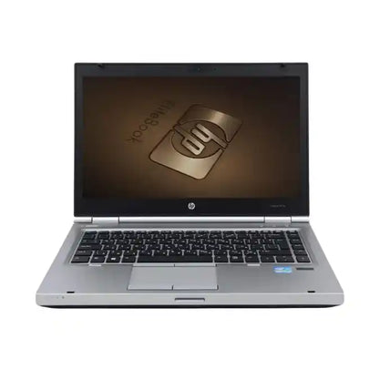 Laptop with HP logo on a white background