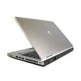 Silver laptop on a white background