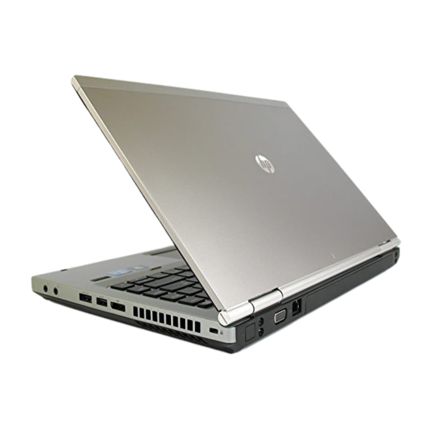 Right side view of HP EliteBook 8470p Intel Core i7 showing optical drive and port options.- Rentopc