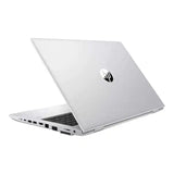 Silver HP laptop on a white background