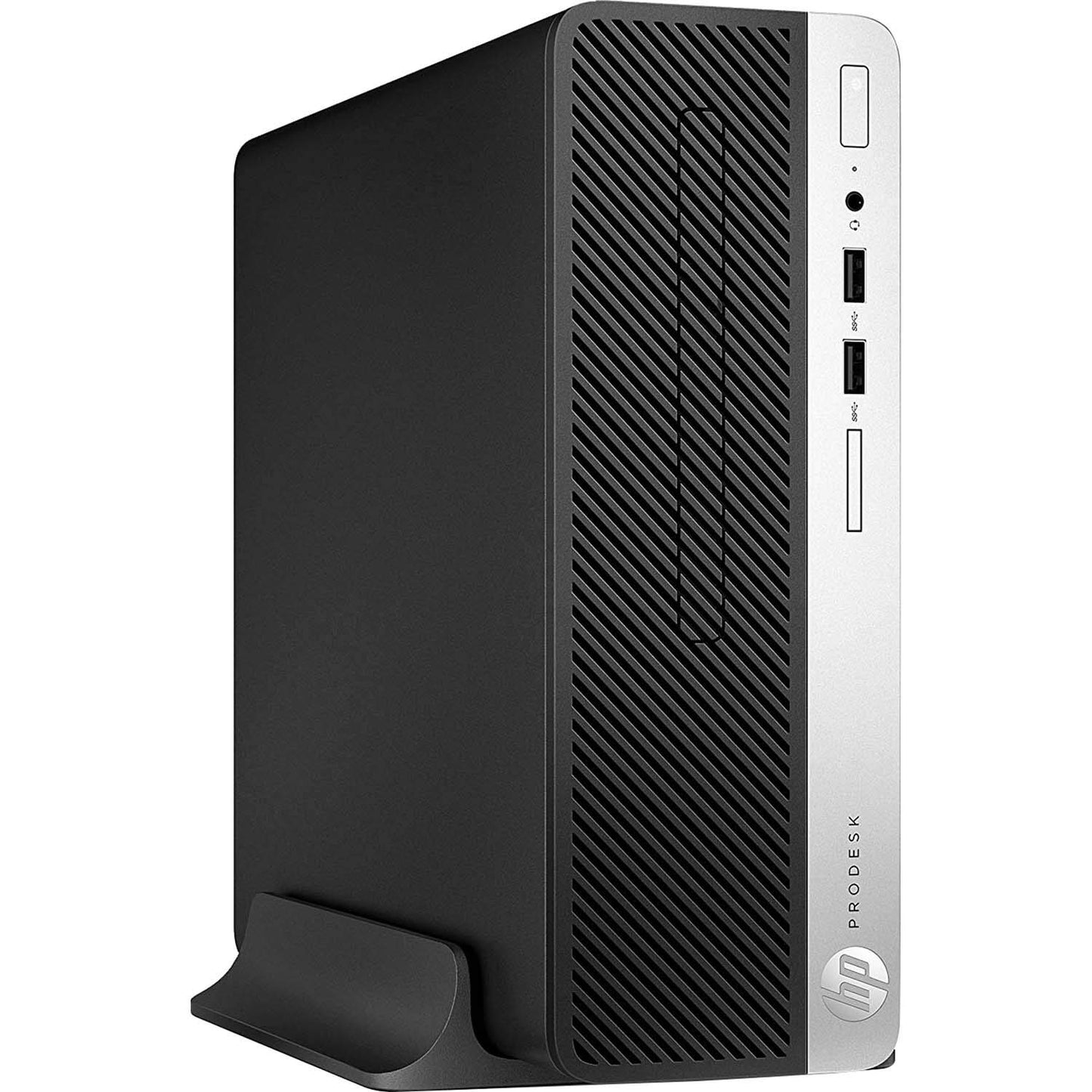 HP ProDesk computer tower on a white background