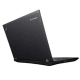 Black Lenovo laptop on a white background